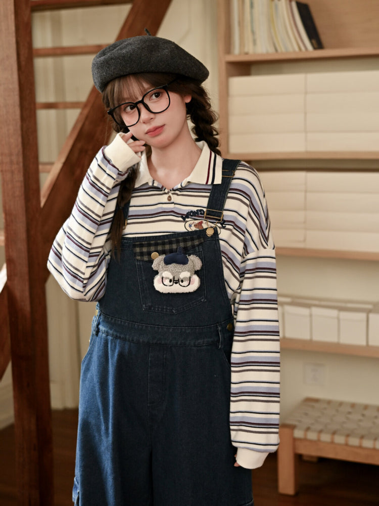 Wonderful Day Pup Stripe Knit Polo-ntbhshop