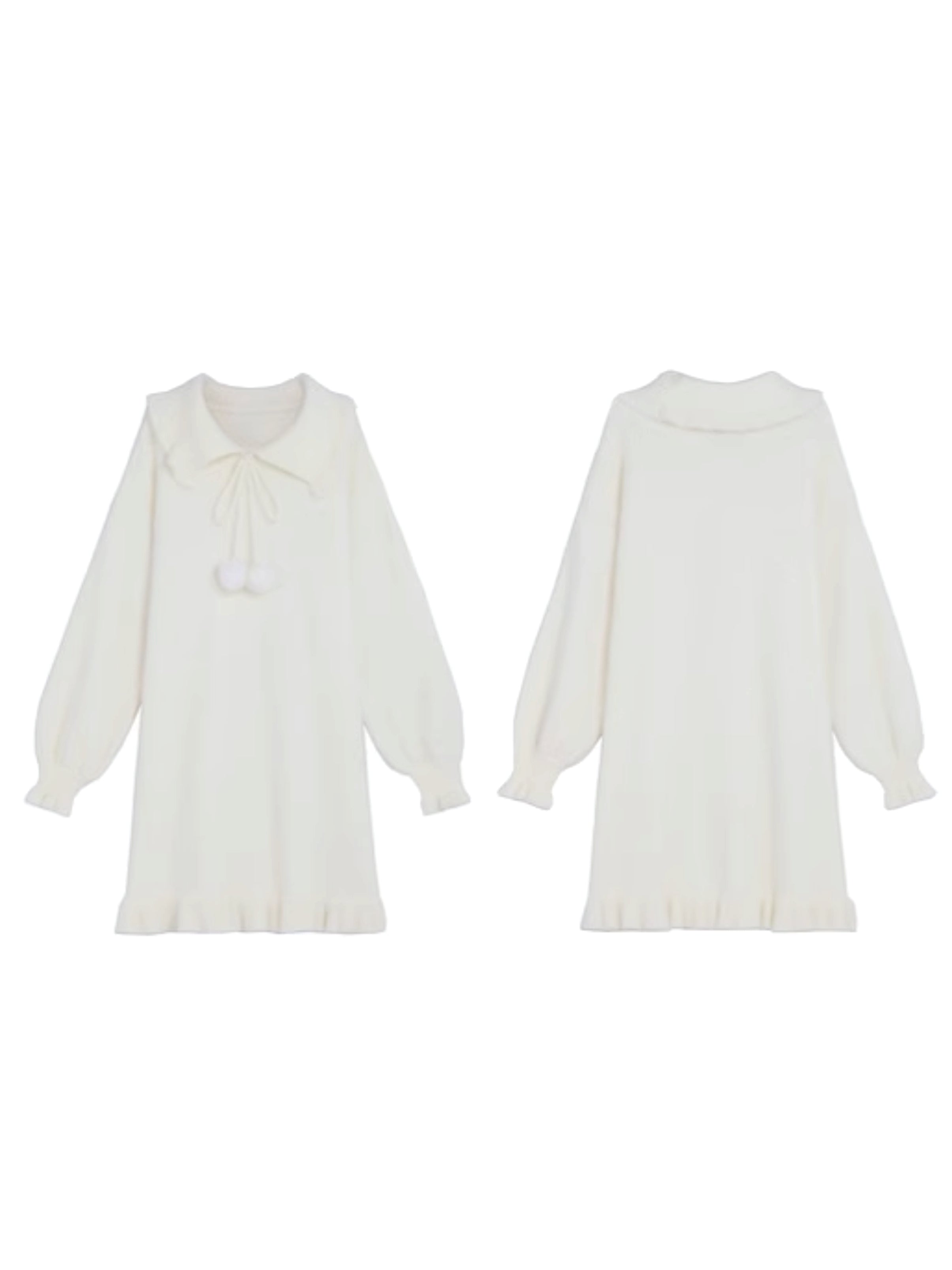 The First Snow Imitation Mink Knit Cozy Dress-ntbhshop