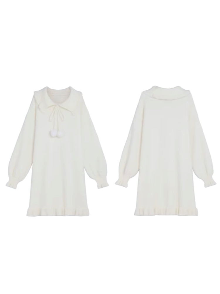 The First Snow Imitation Mink Knit Cozy Dress-ntbhshop