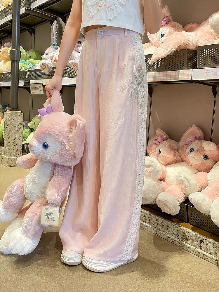 Tulip Breeze Pastel Wrinkled Wide Pants-ntbhshop