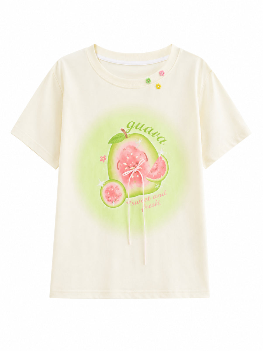 Guava Glow Ribbon Tees-Tops-ntbhshop
