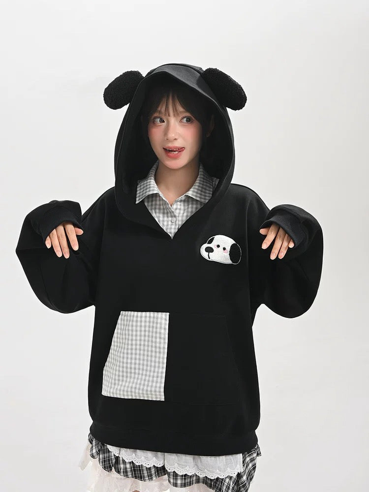 Milk & Paws Puppy Plaid Hoodies-ntbhshop