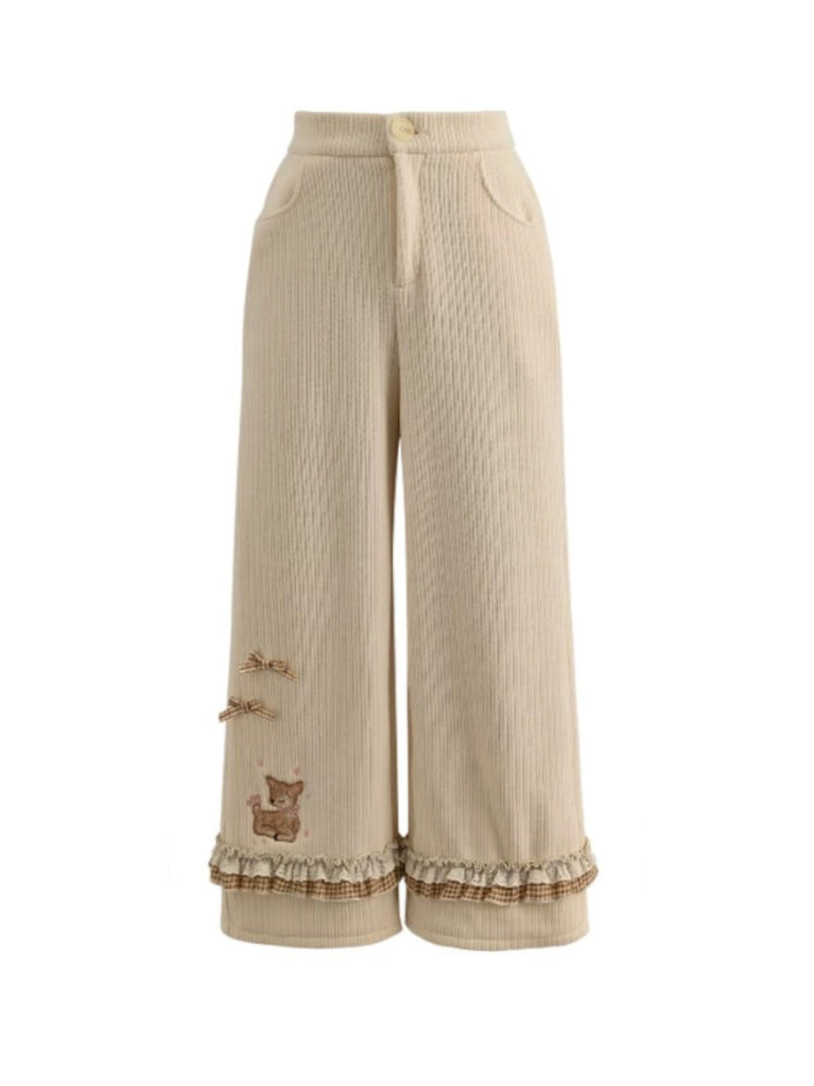 Dear Bambi Corduroy Straight Pants-ntbhshop