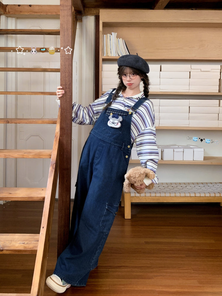 Pup Professor Denim Overall Pants-Bottoms-ntbhshop