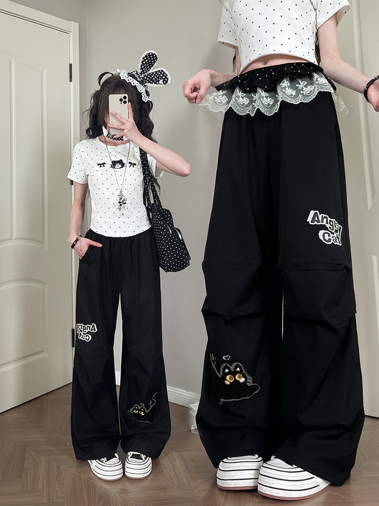 Angry Cat Draped Pants-Bottoms-ntbhshop