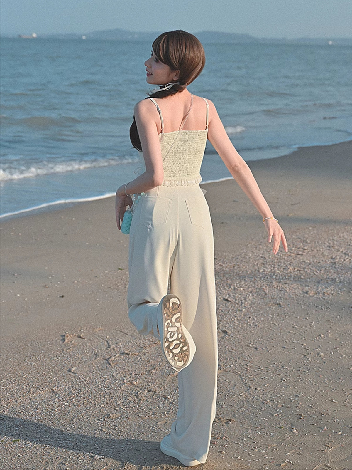 Cool Chiffon Wide Leg Drape Pants in Solid Color-ntbhshop