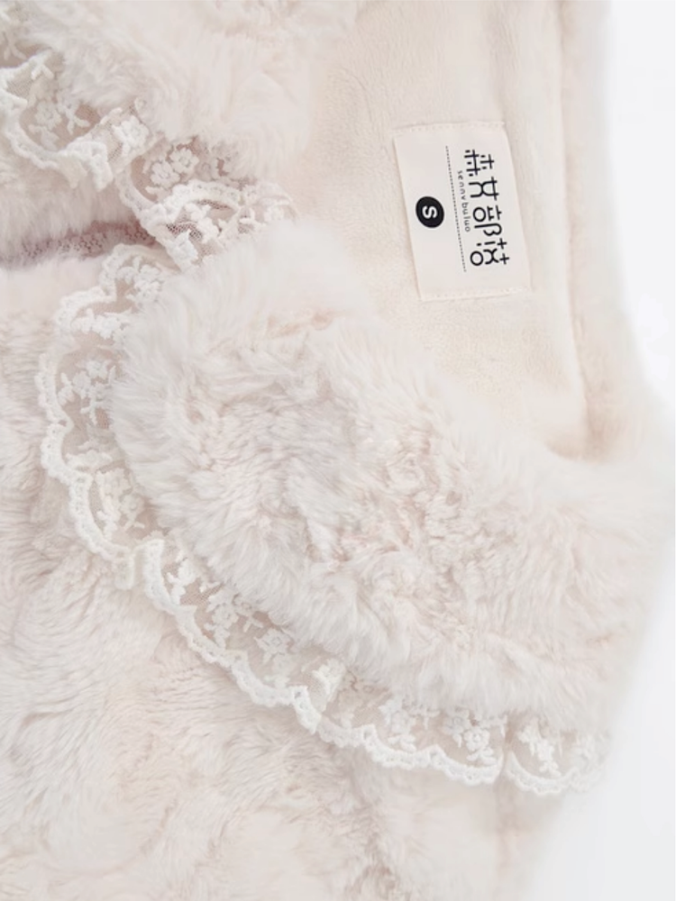 Icy Elegance Doll Collar Faux Fur Jacket-ntbhshop