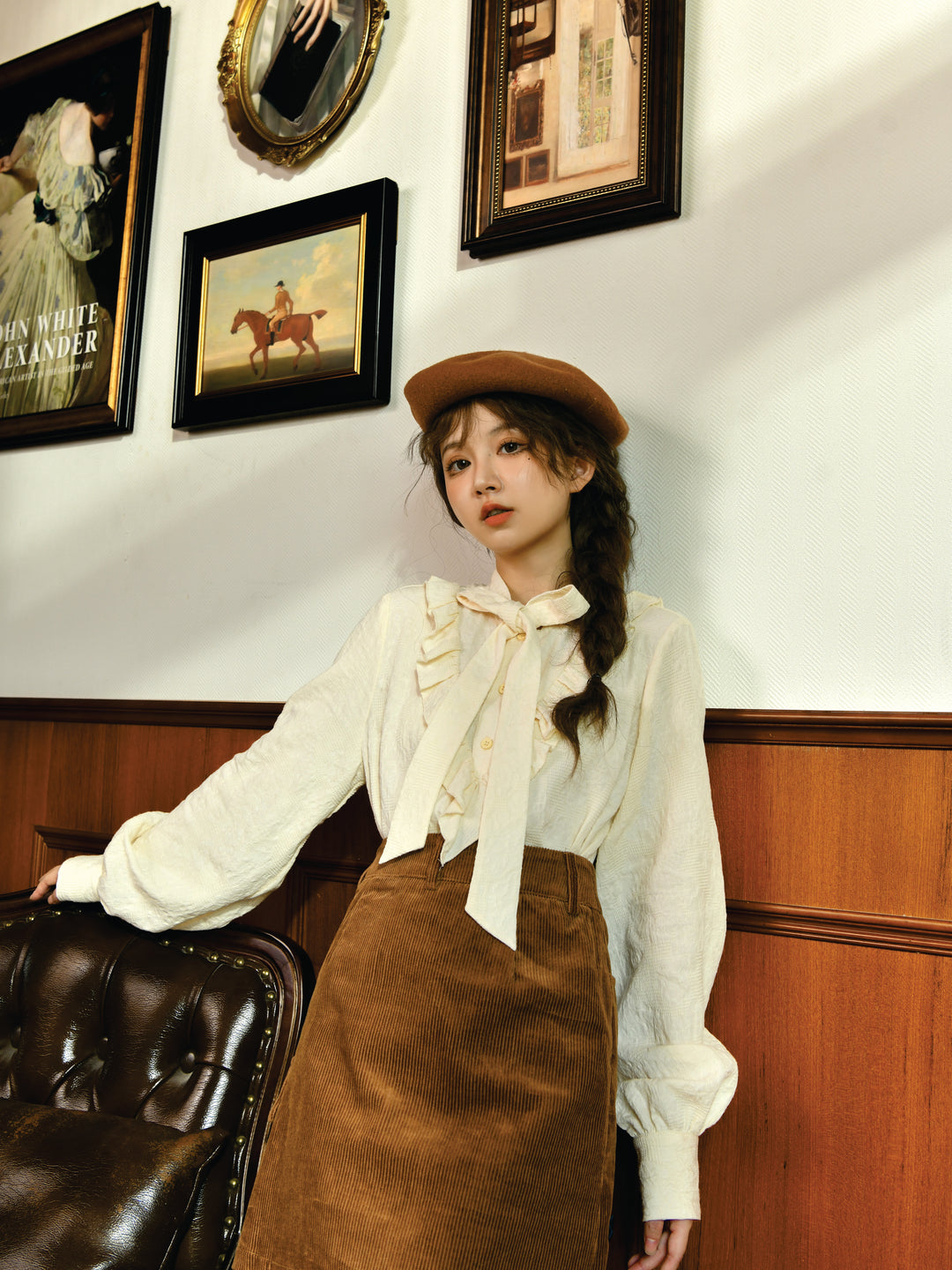 Forest Tale French Style Bow Doll Collar Blouse-ntbhshop