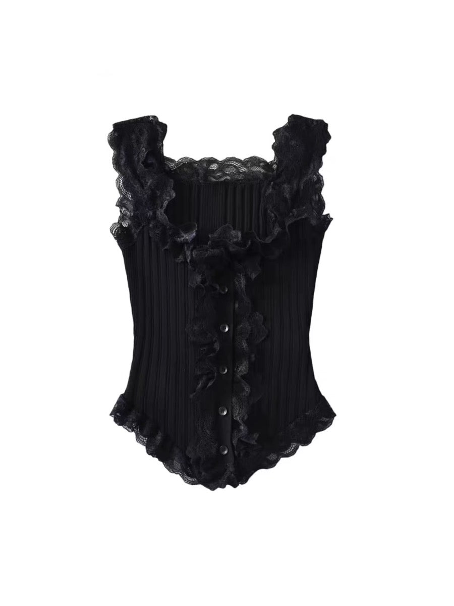 Feminine Lace Knit Camisoles-ntbhshop