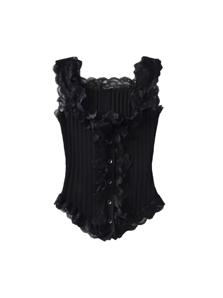 Feminine Lace Knit Camisoles-ntbhshop
