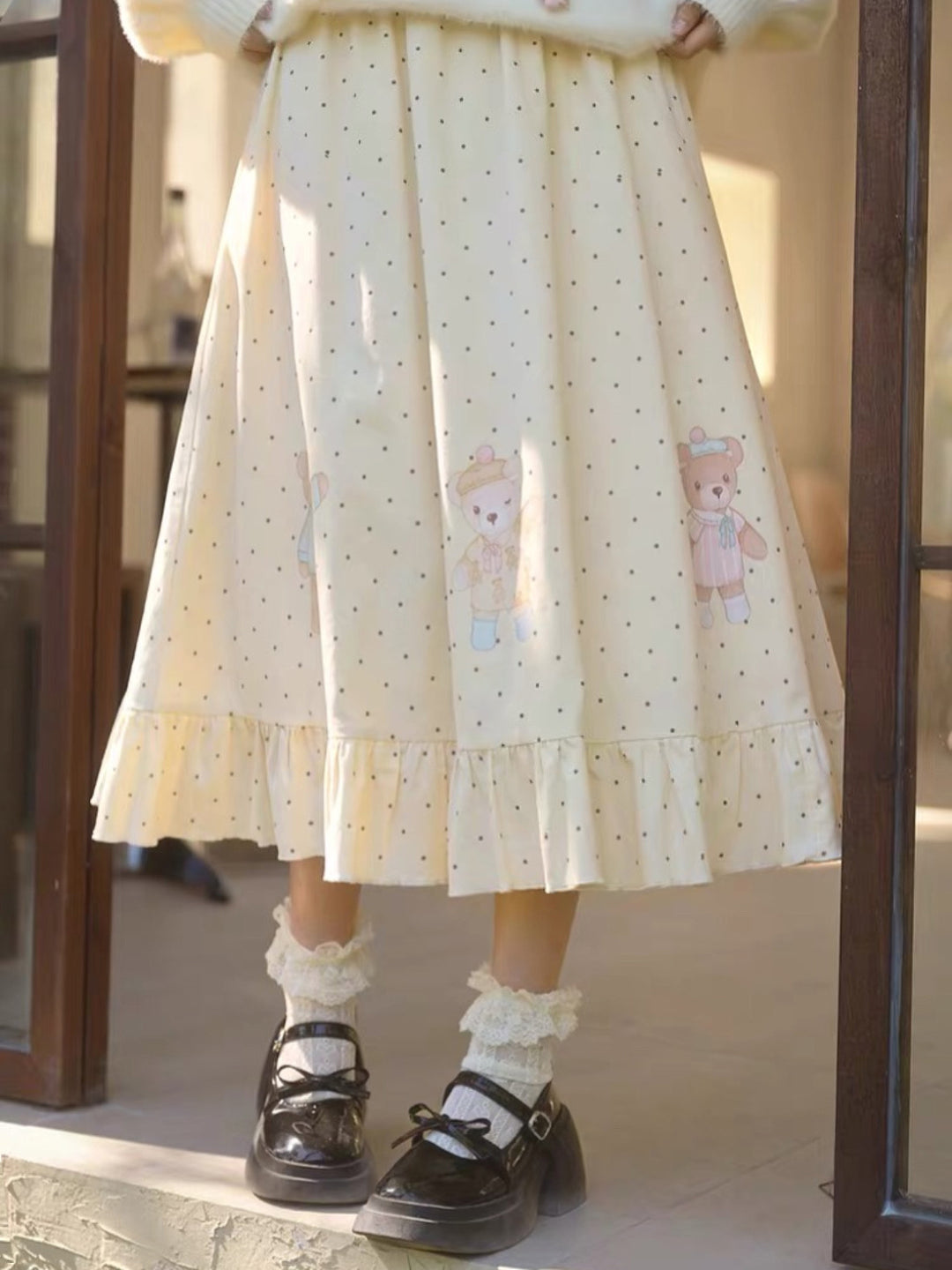 Teddy Dot Cotton Skirt-Bottoms-ntbhshop