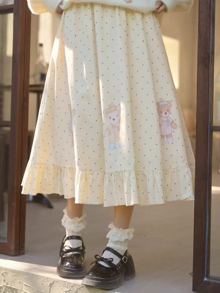 Teddy Dot Cotton Skirt-Bottoms-ntbhshop
