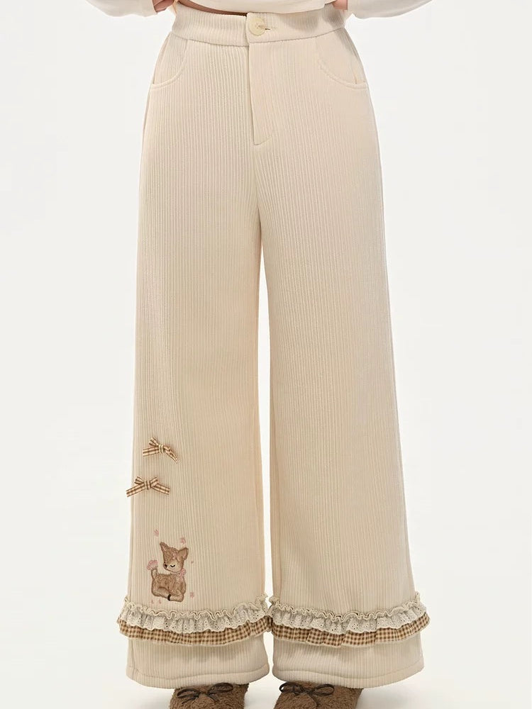 Dear Bambi Corduroy Straight Pants-ntbhshop