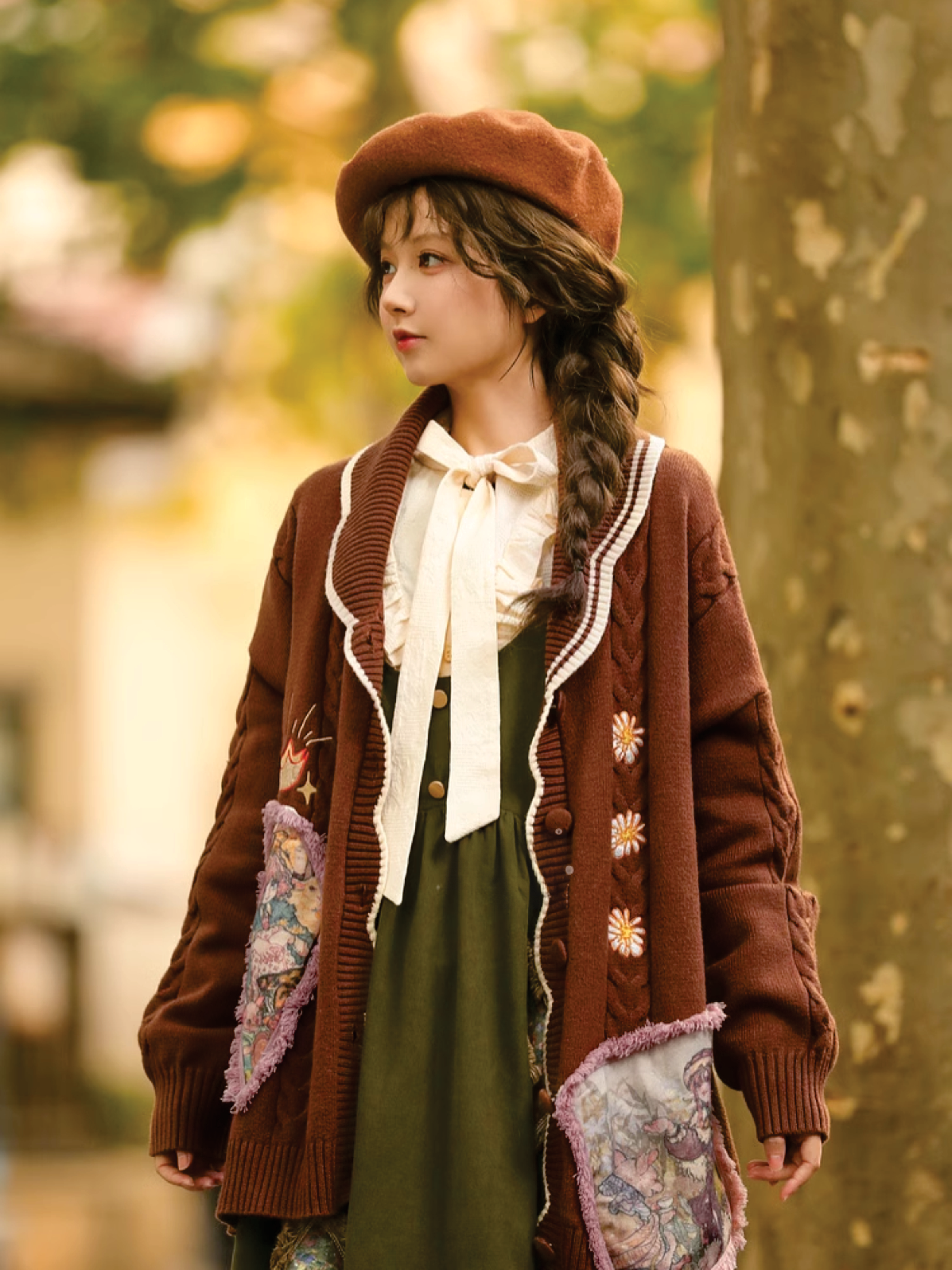 Forest Tale French Style Bow Doll Collar Blouse-ntbhshop