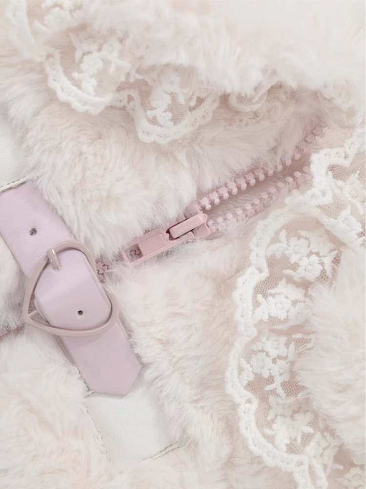 Icy Elegance Doll Collar Faux Fur Jacket-ntbhshop