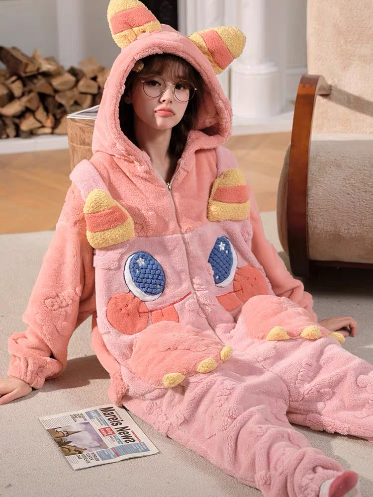 Snuggle Monster Cozy Winter Fleece One-Piece Pajama-ntbhshop
