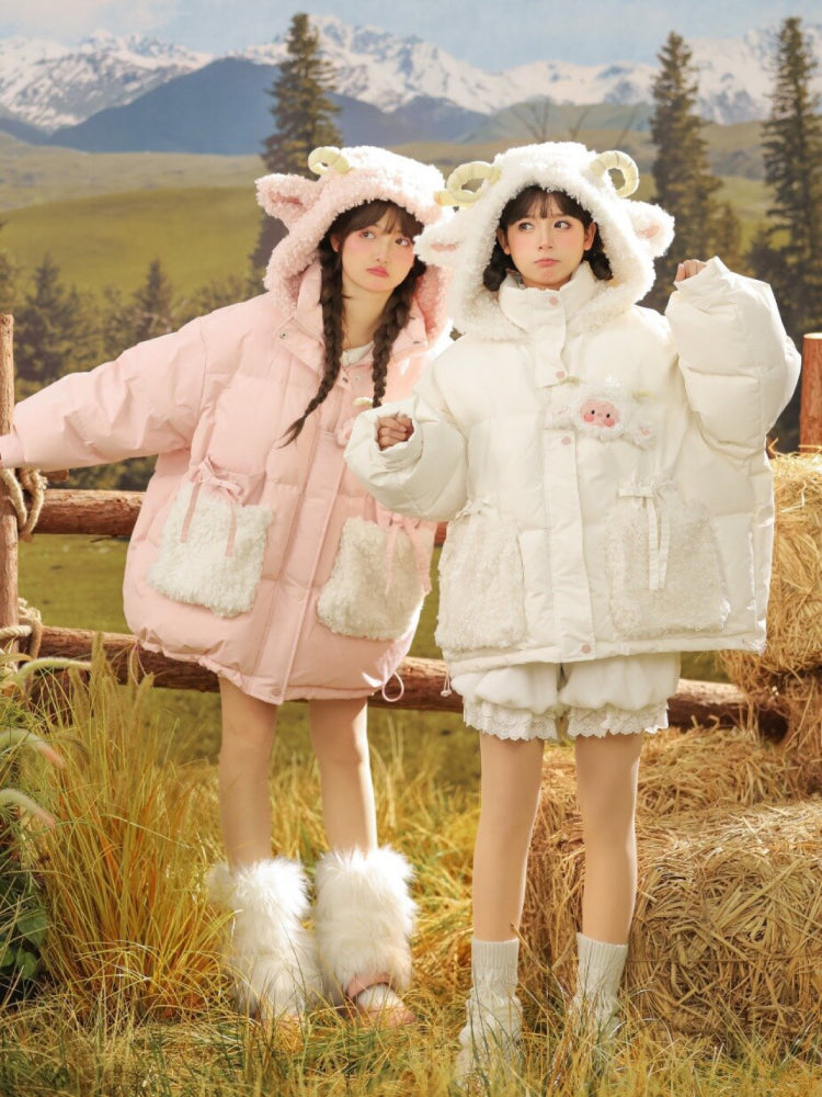 Blossom Pasture Lamb Puffer Coats-ntbhshop