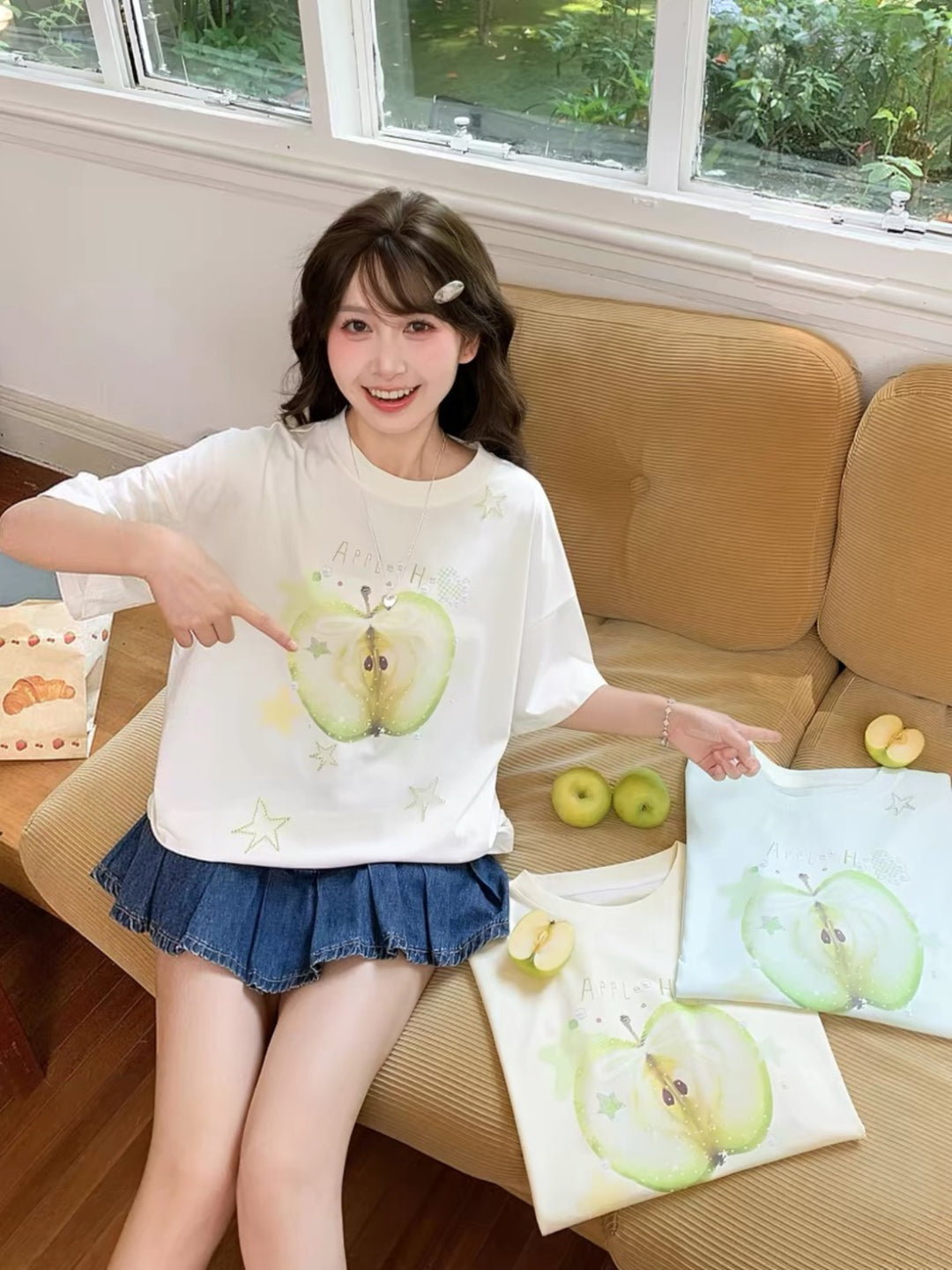 Green Apple Daydream Tees-Tops-ntbhshop