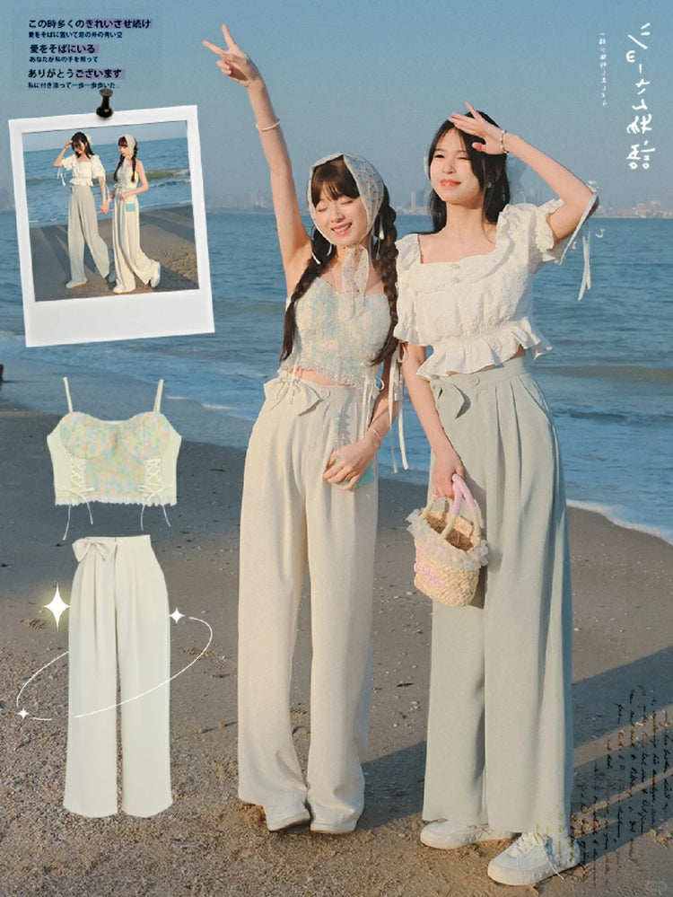 Sea Breeze Drape Pants-Sets-ntbhshop