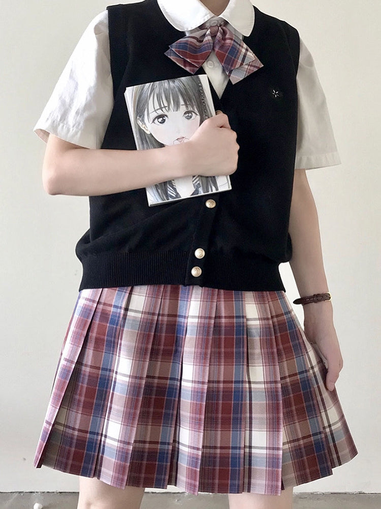 Sakura Dream JK Uniform V Neck Knit Vests-ntbhshop