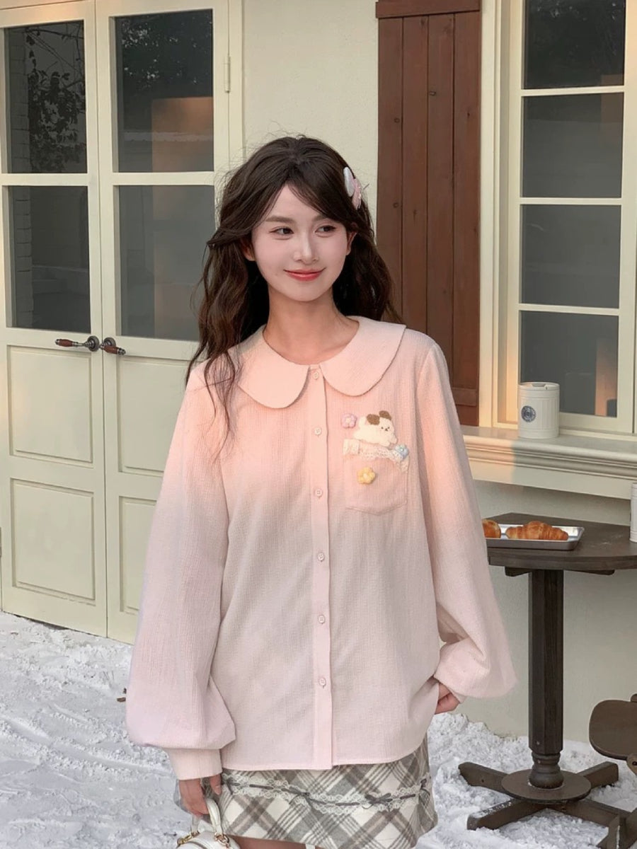 Blush Milk Puppy Doll Shirt-Tops-ntbhshop