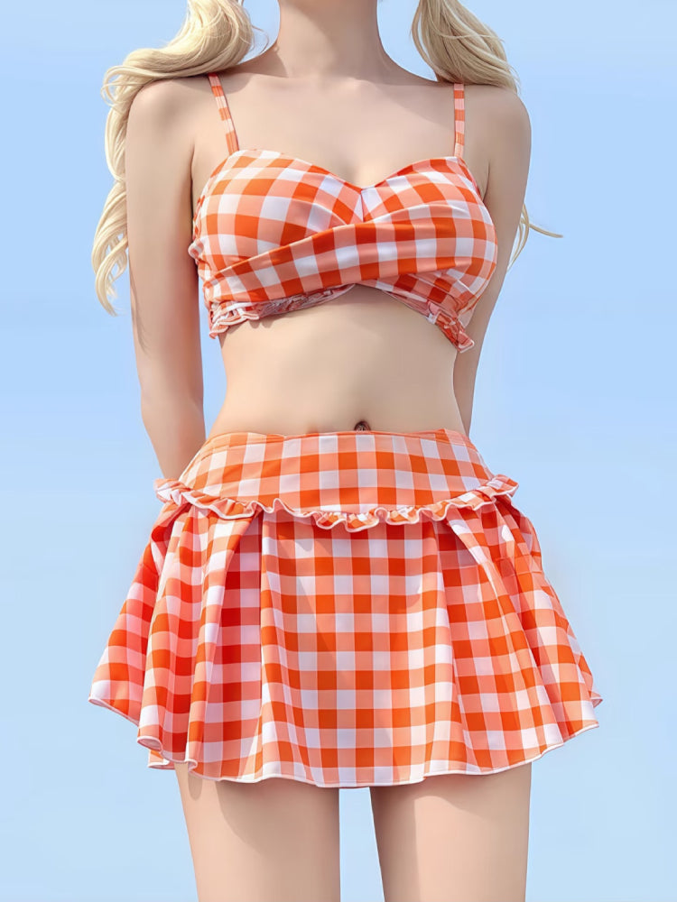 Plaid Rush Two-Piece Swimsuits-ntbhshop