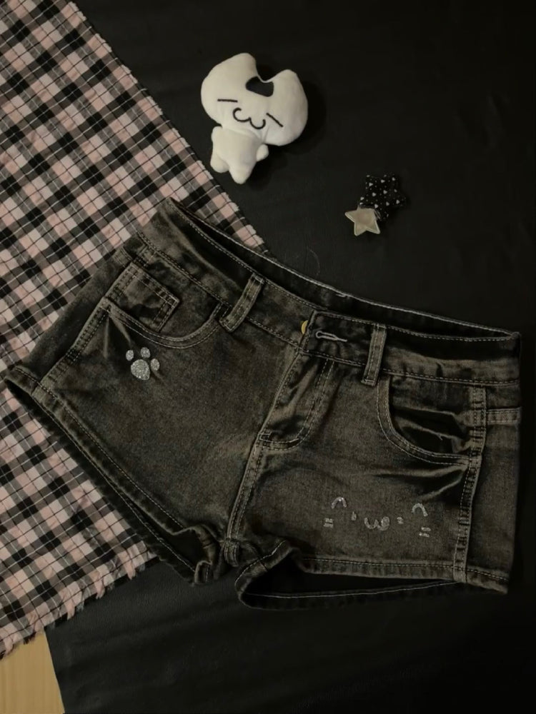 Moonpaw Harajuku Diamond Beads Hottie Shorts-ntbhshop