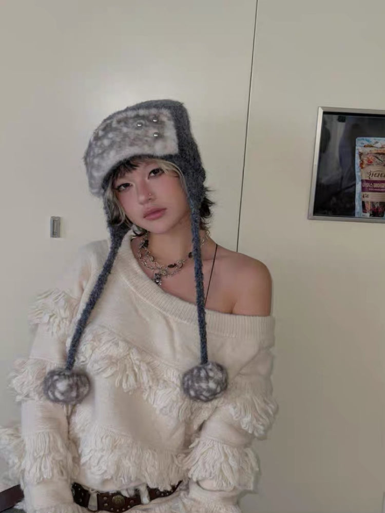 Honey Fawn Y2K Pom Hats-ntbhshop