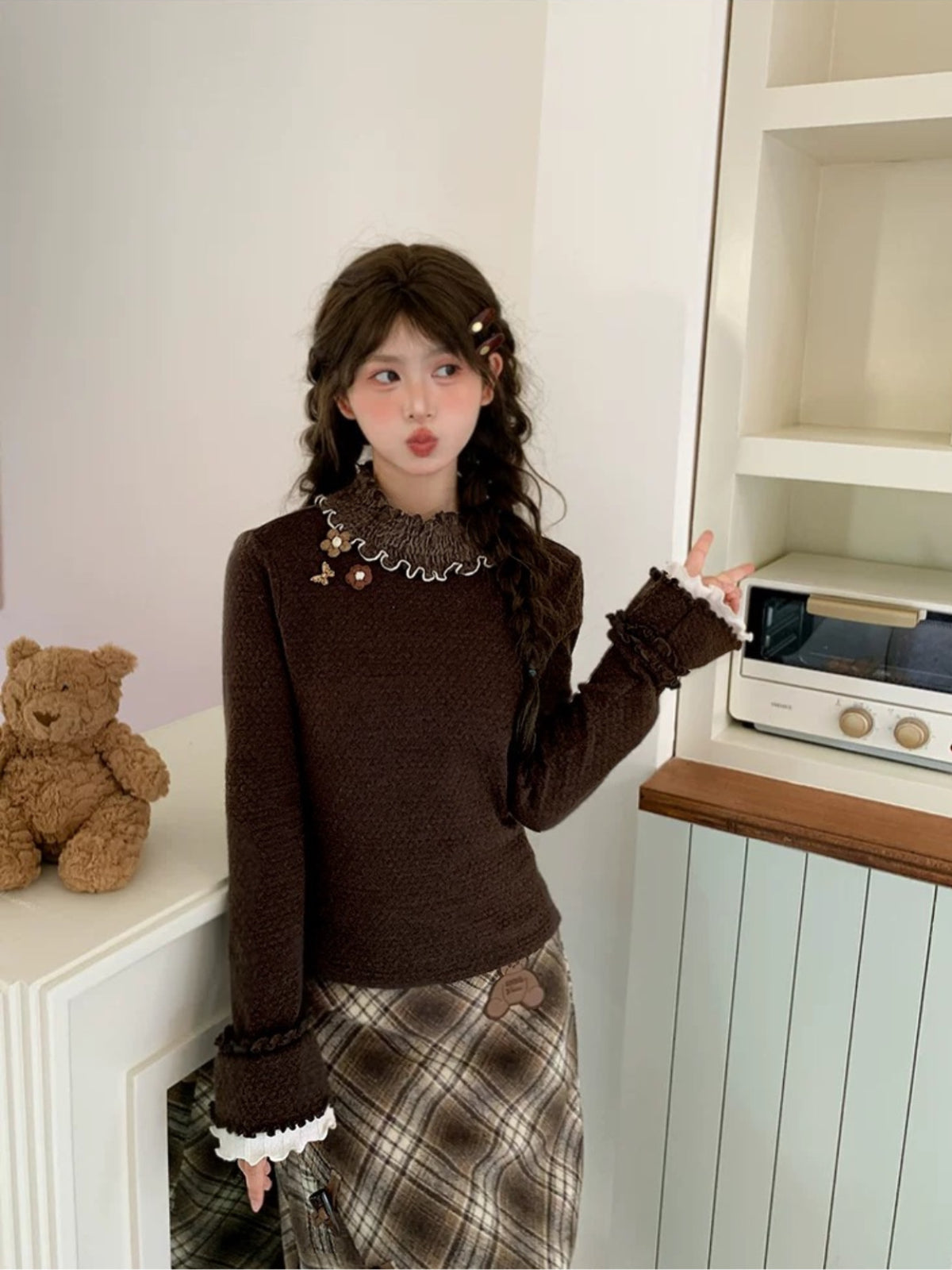 Snowden Rib Ruffle Turtlenecks-ntbhshop