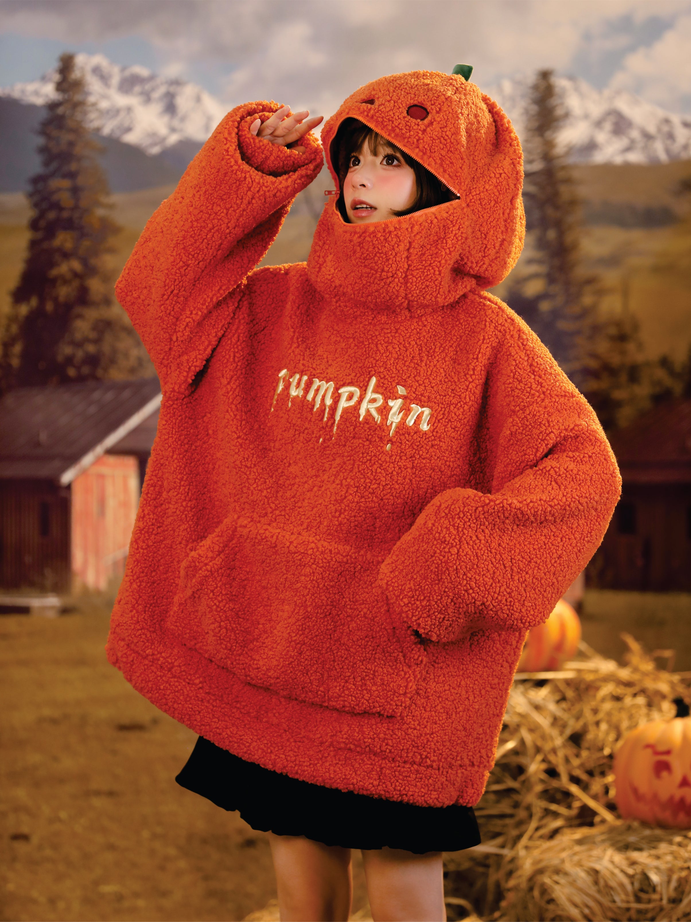Pumpkin Monster Fleece Hoodie-ntbhshop