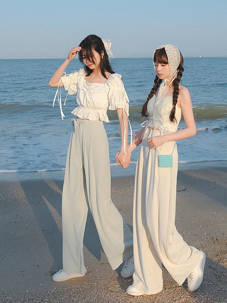 Sea Breeze Drape Pants-Sets-ntbhshop