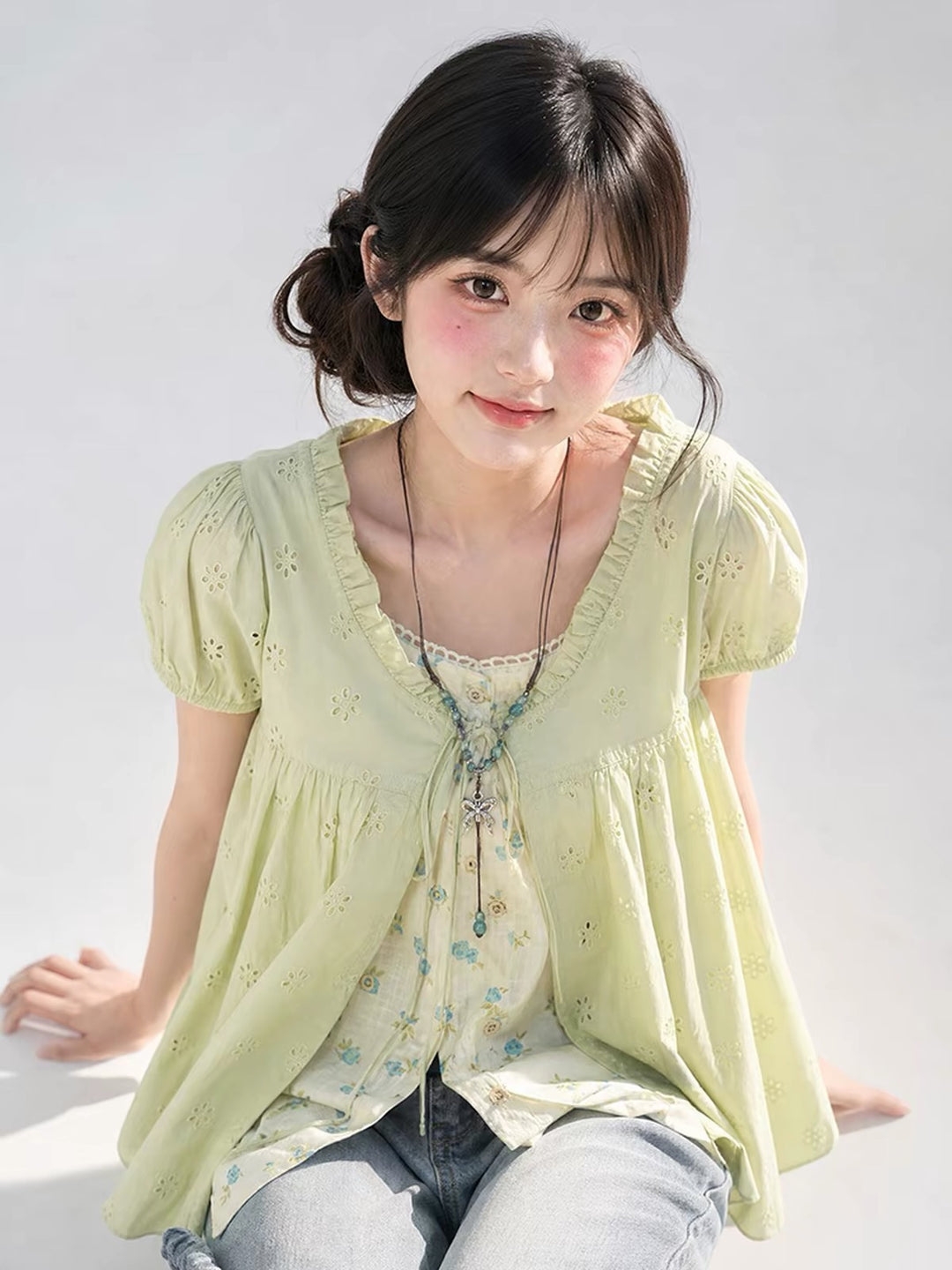 Morning Dew Cotton Blouses-Tops-ntbhshop