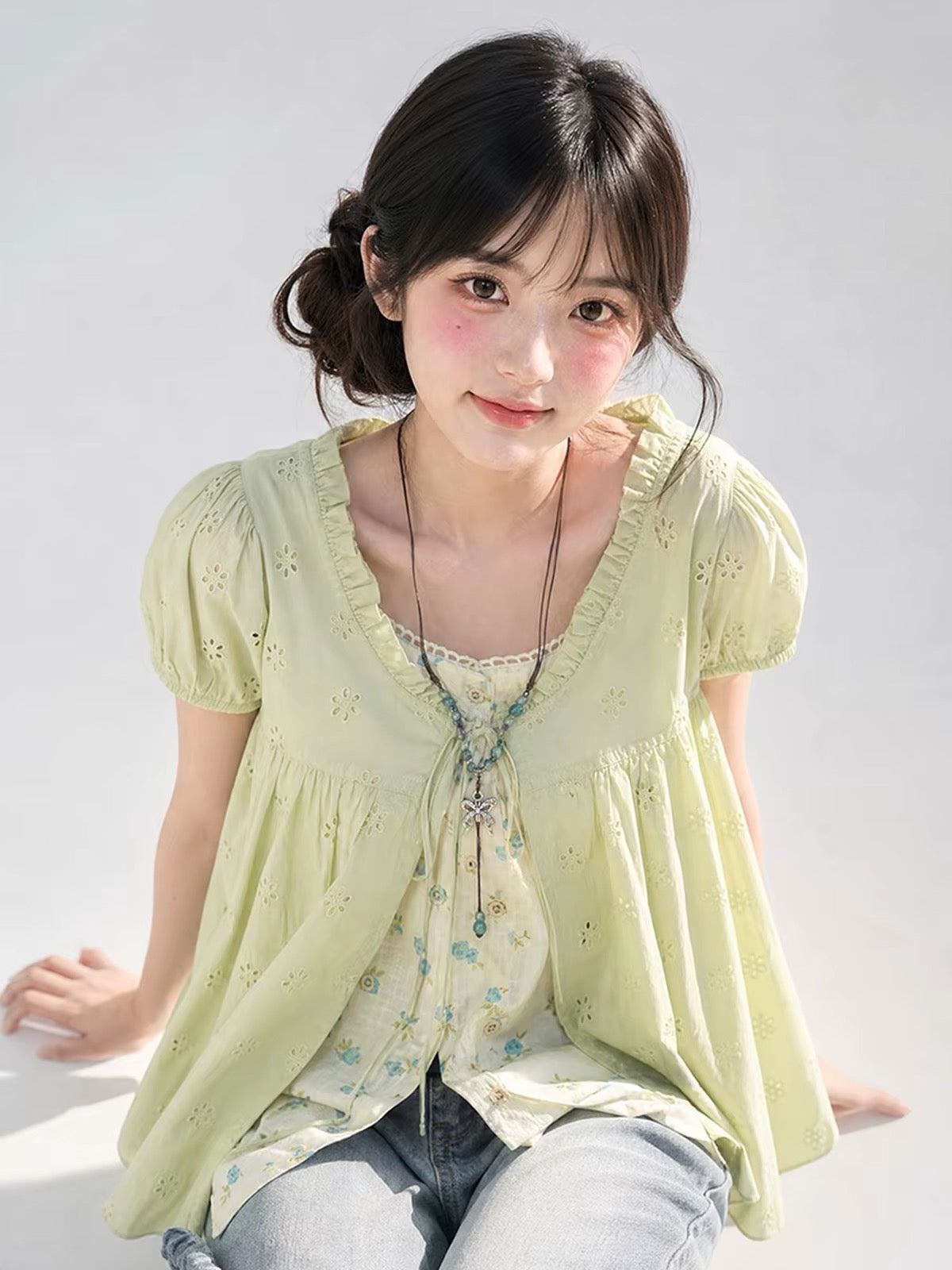Morning Dew Cotton Blouses-Tops-ntbhshop