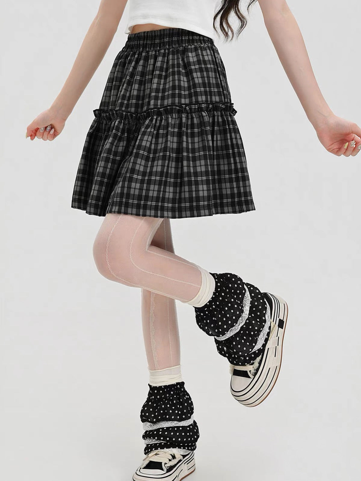 Cloudy Monday Plaid Skirt-Bottoms-ntbhshop