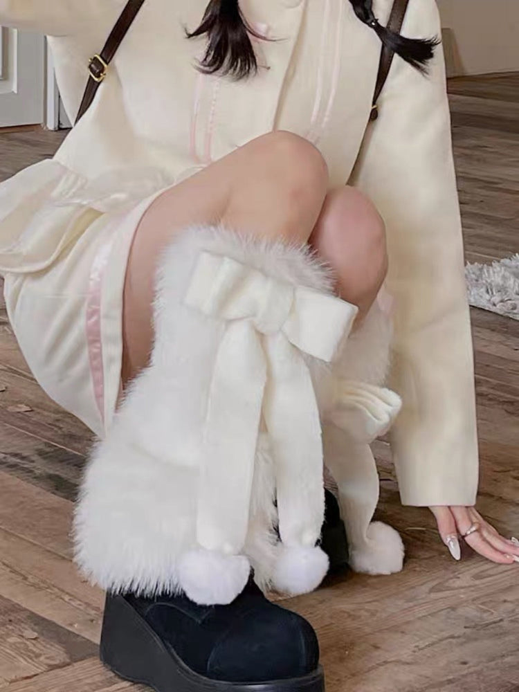 Angelic Frost Bow Flurry Leg Warmers-ntbhshop