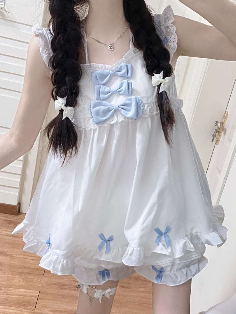 Dream Alice Satin Babydoll Pajama Set-ntbhshop