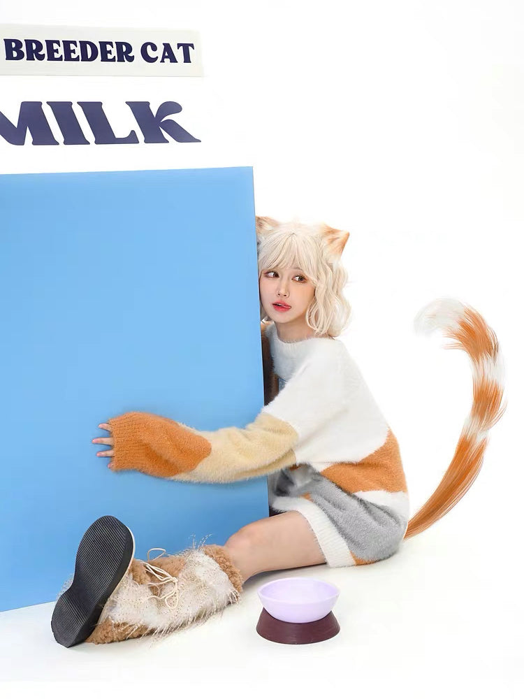 Cat Cubby Fuzzy Sweater-Outerwear-ntbhshop