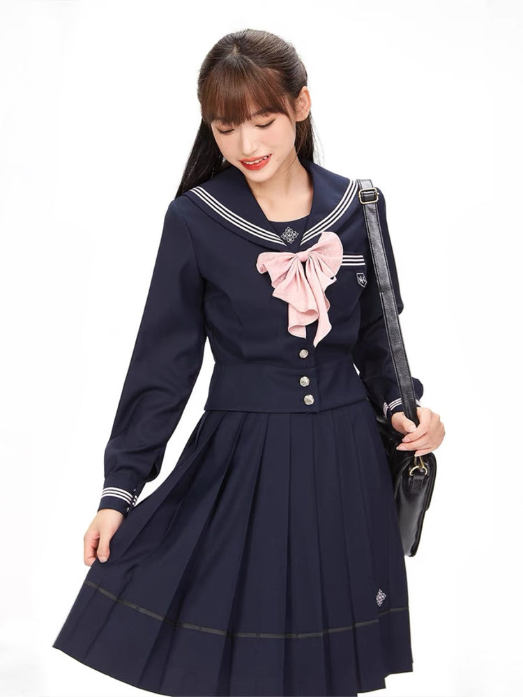 Sakura Petals Long-sleeve Sailor Collar JK Uniform Blouse-ntbhshop