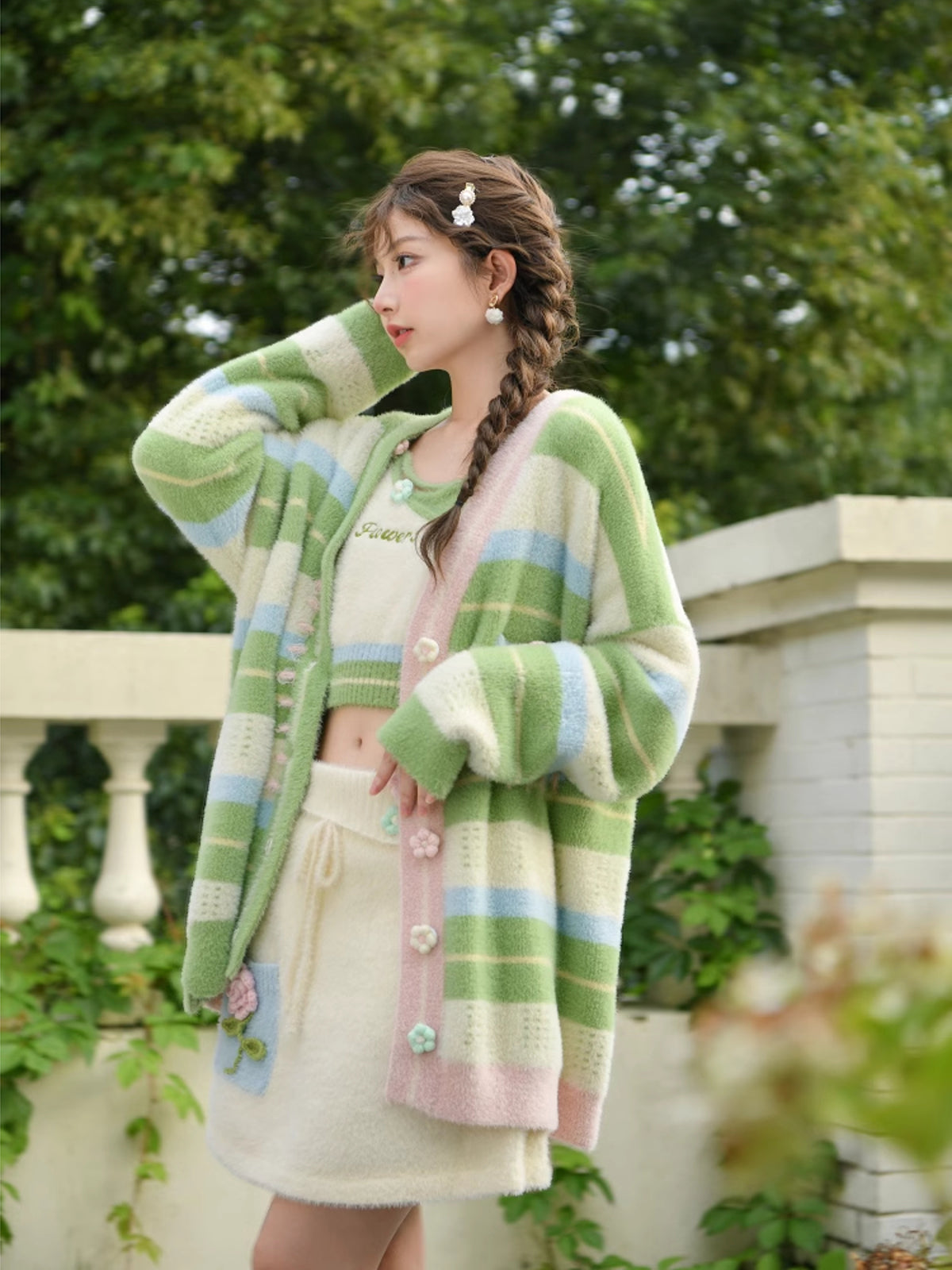 Fuzzy 2025 fleece cardigan