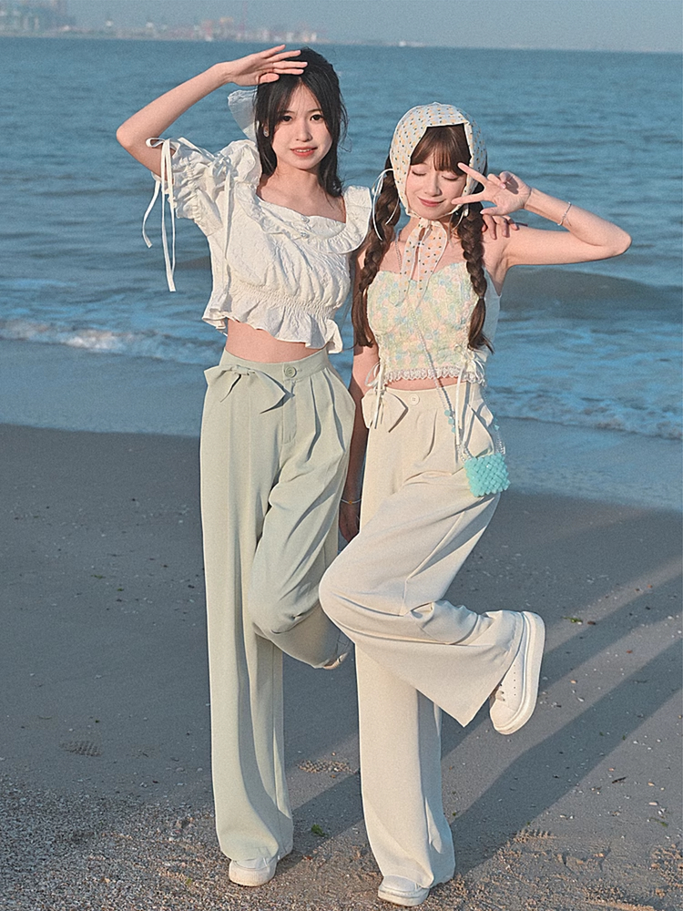 Sea Breeze Drape Pants-Sets-ntbhshop