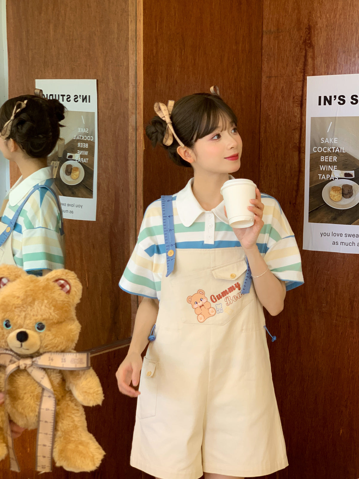 Gummy Bear Cotton Overall with Cute Tape Suspenders-ntbhshop