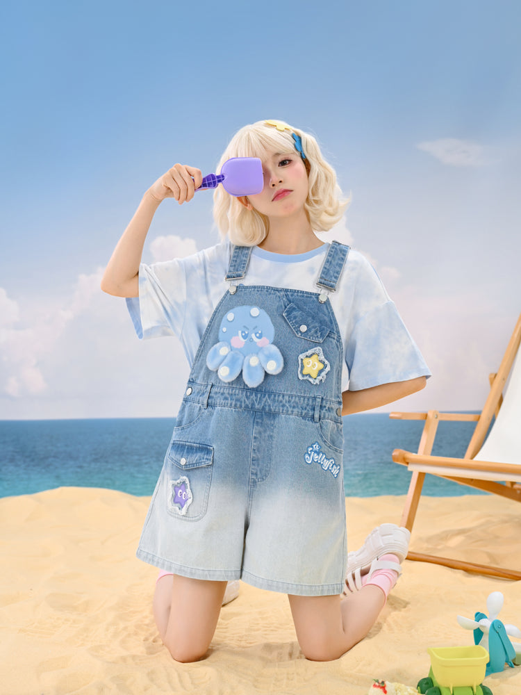 Cute Octopus Short Sleeve Tee-Tops-ntbhshop