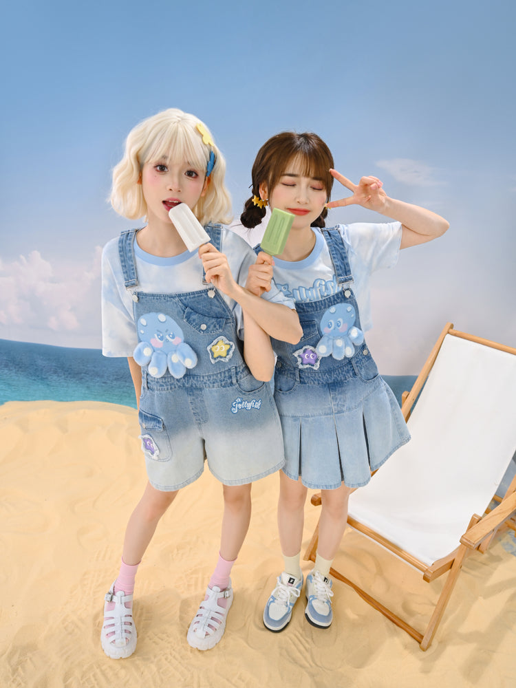 Cute Octopus Short Sleeve Tee-Tops-ntbhshop