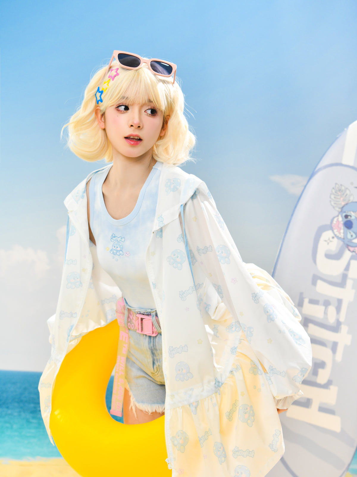Cute Octopus Printed Sun Protection Coat-ntbhshop