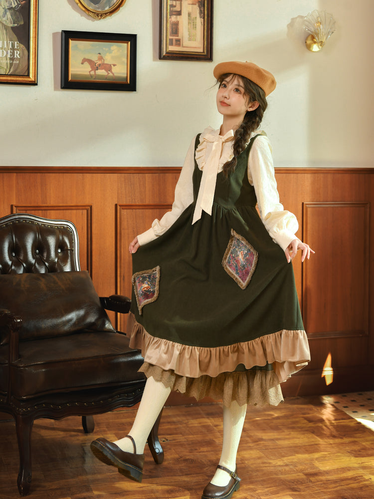 Forest Tale French Style Layered Strap Dress-ntbhshop