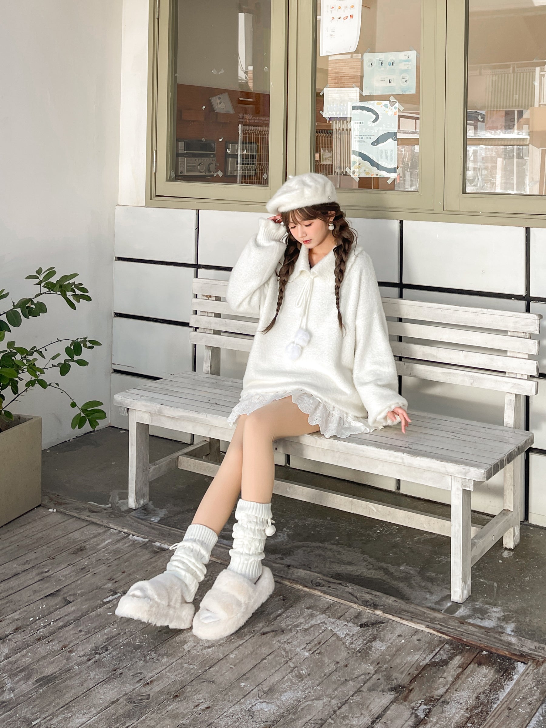 The First Snow High-Waist Sweet Lace Skirt-ntbhshop