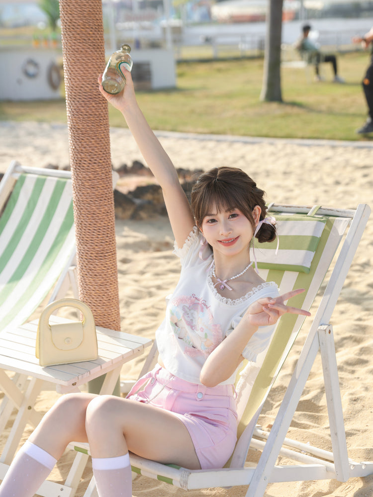 Sweet Garden Toffee Lamb Soft Girl Crop Top-ntbhshop