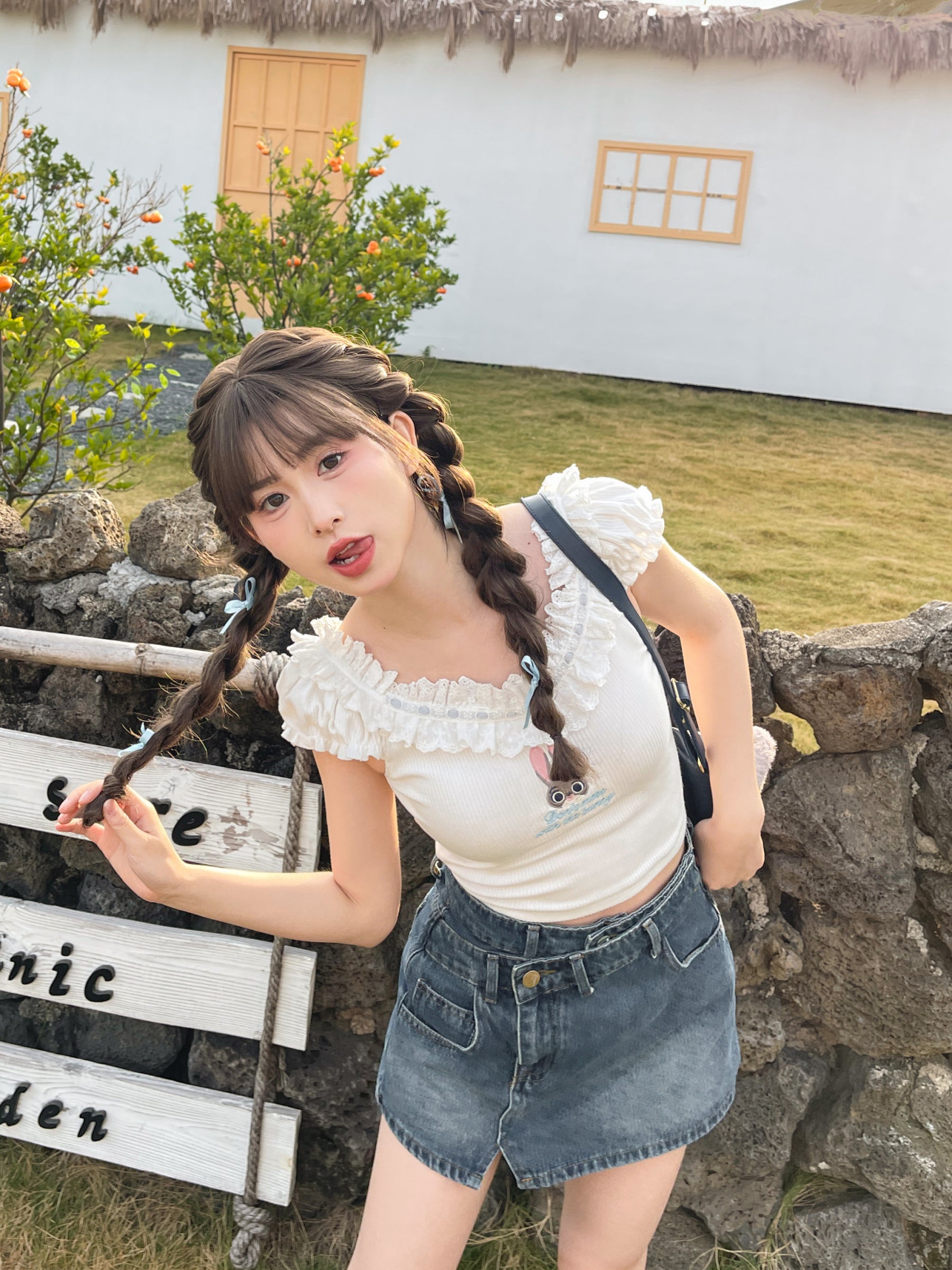 Zootopia Judy Ruffle Sleeve Slim Fit Top-ntbhshop