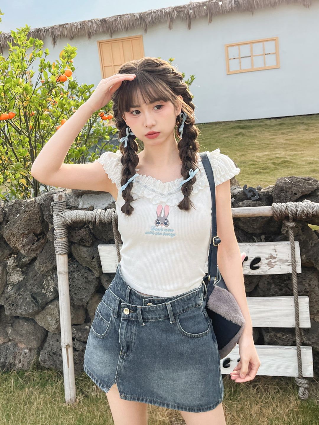 Zootopia Judy Ruffle Sleeve Slim Fit Top-ntbhshop