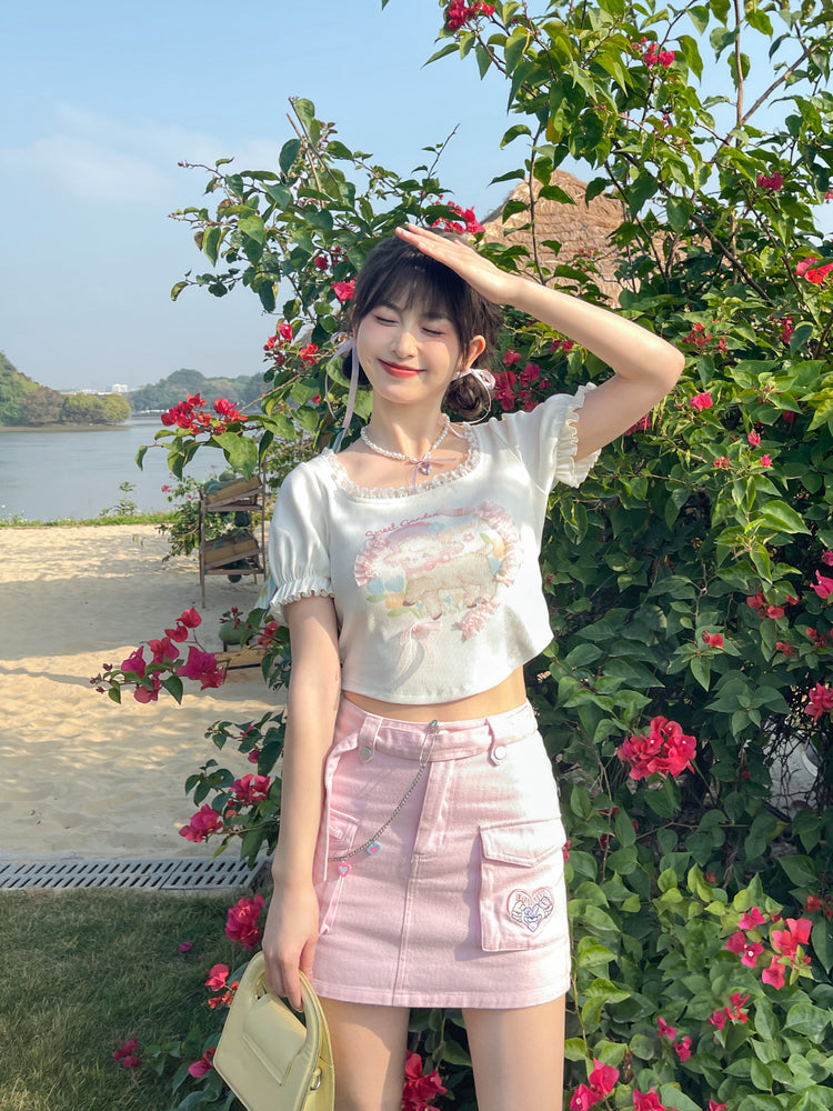 Sweet Garden Toffee Lamb Soft Girl Crop Top-ntbhshop